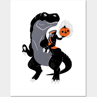 Headless Horseman Riding a Dinosaur Posters and Art